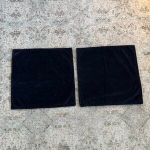 Pottery Barn Navy Velvet Pillow Cases (Set of 2) – 20″ × 20″ – Luxe Texture